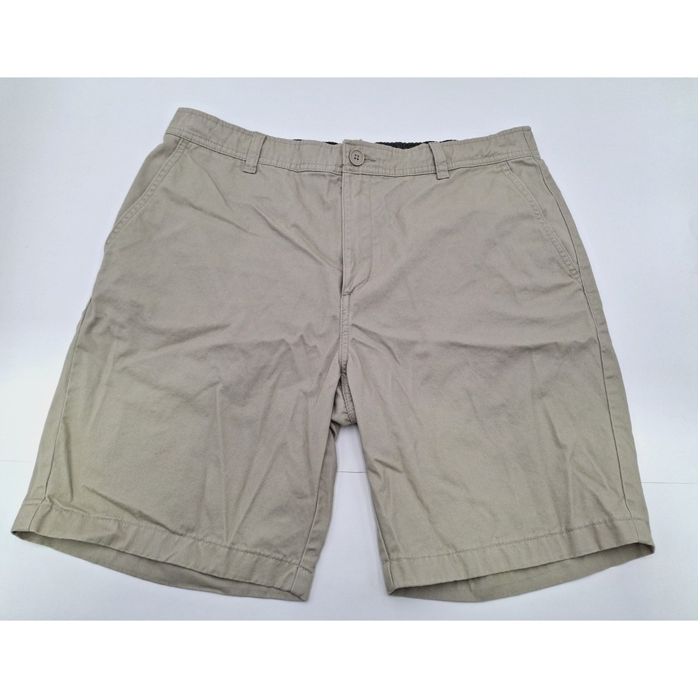 Havana Jim Mens Cotton Twill Shorts Tan Size Large Elastic Back Waistband